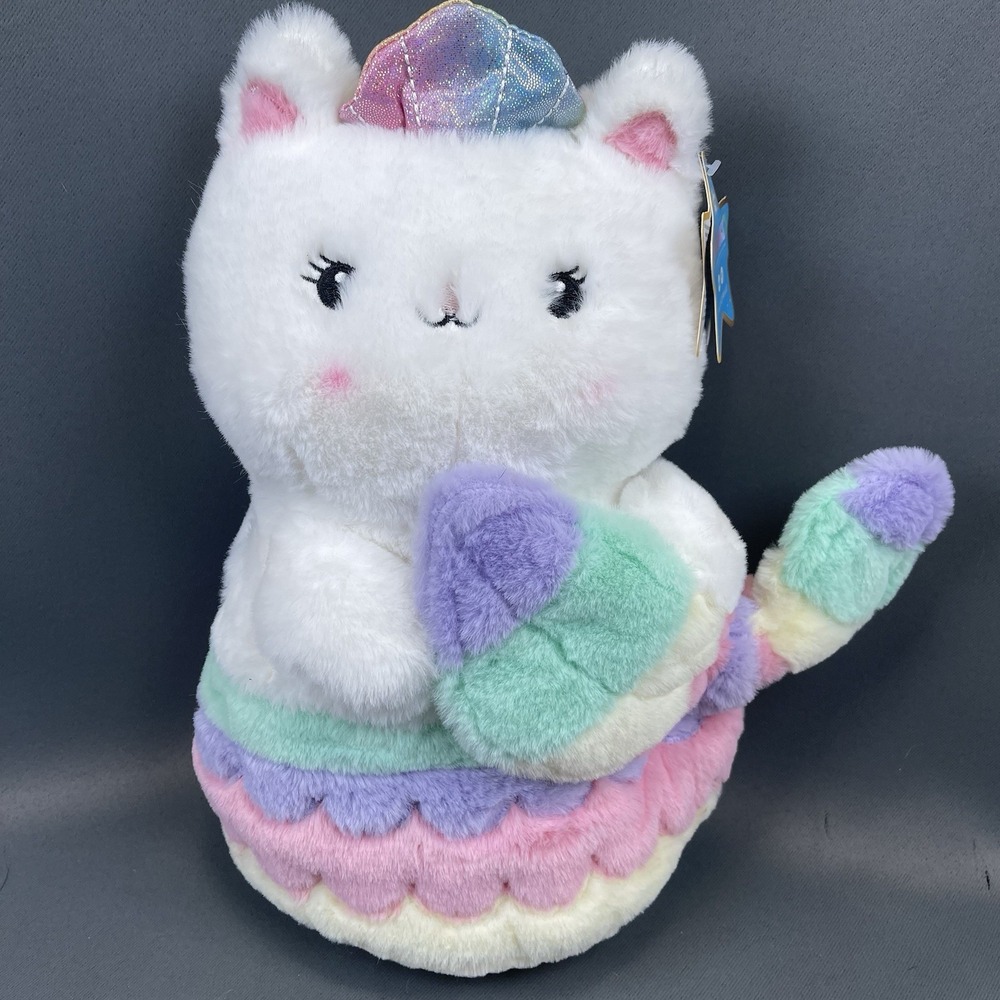 FAO Schwarz Glow Brights Meowmaid‎ Mermaid Cat Plush Lights & Sounds NWT , VIDEO